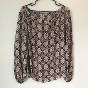 BKE GIMMICKS Boho Printed Peasant Sleeve Blouse